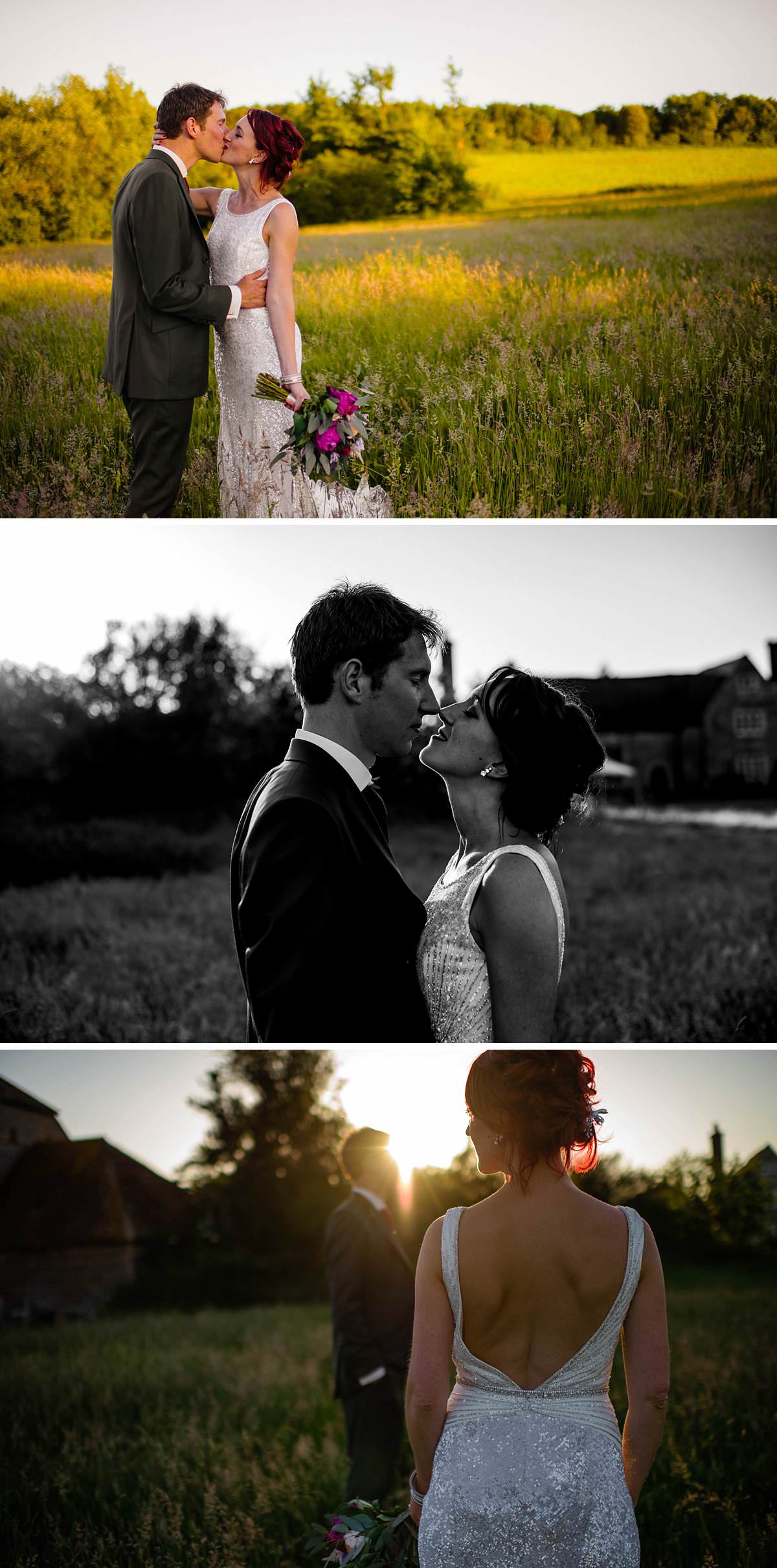 bride and groom in evening sun sussex wedding photography